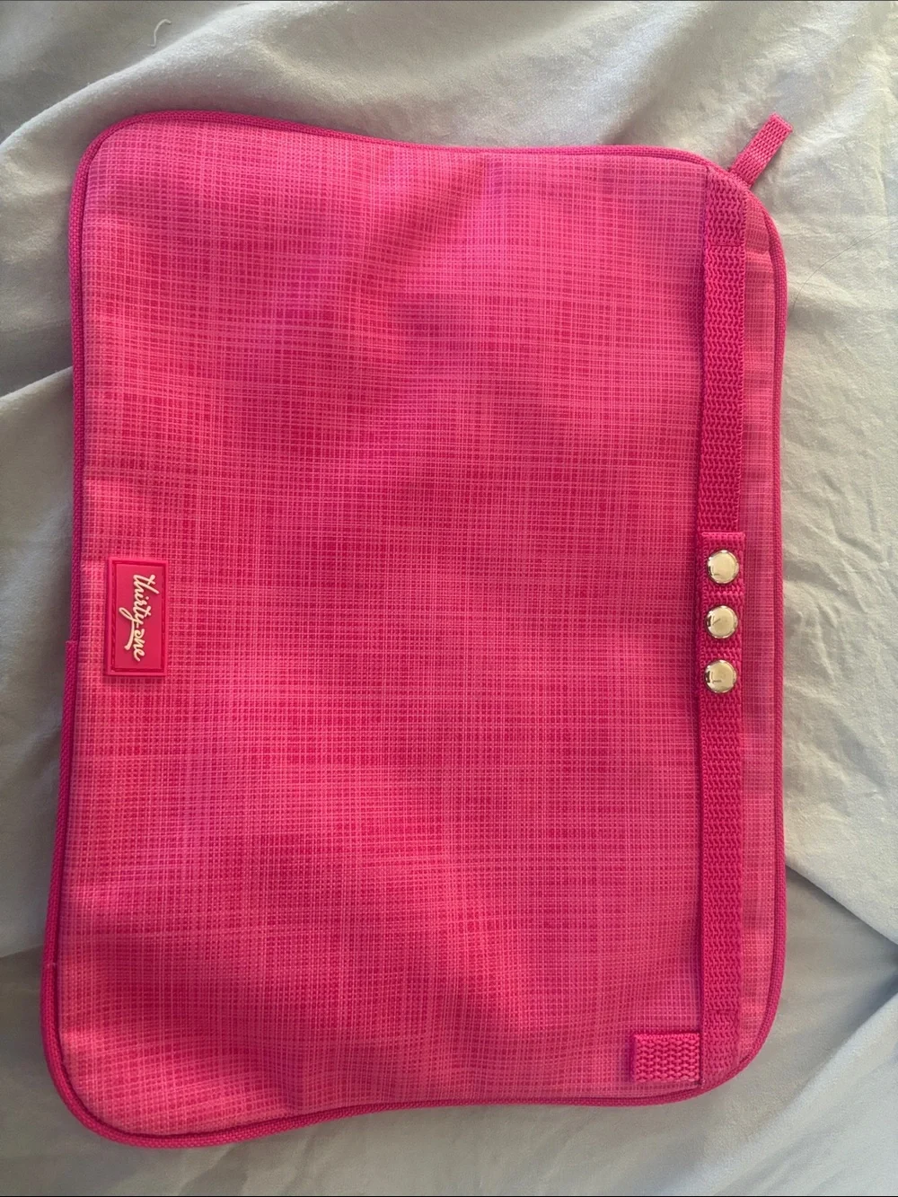 thirty-one Hot Pink Zip Pouch with Gold Accents